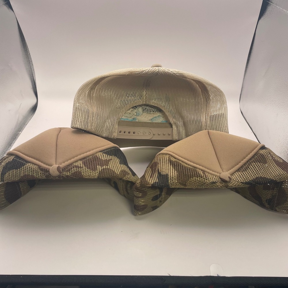 Vintage Bass Fishing Trucker Hat Bundle Camo Tan Snapback Mesh 3pc Set - Picture 7 of 10